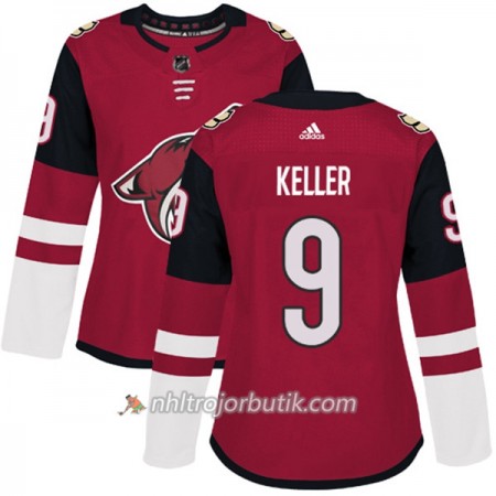 Dame Ishockey Arizona Coyotes Tröja Clayton Keller 9 Adidas 2017-2018 Vinröd Authentic